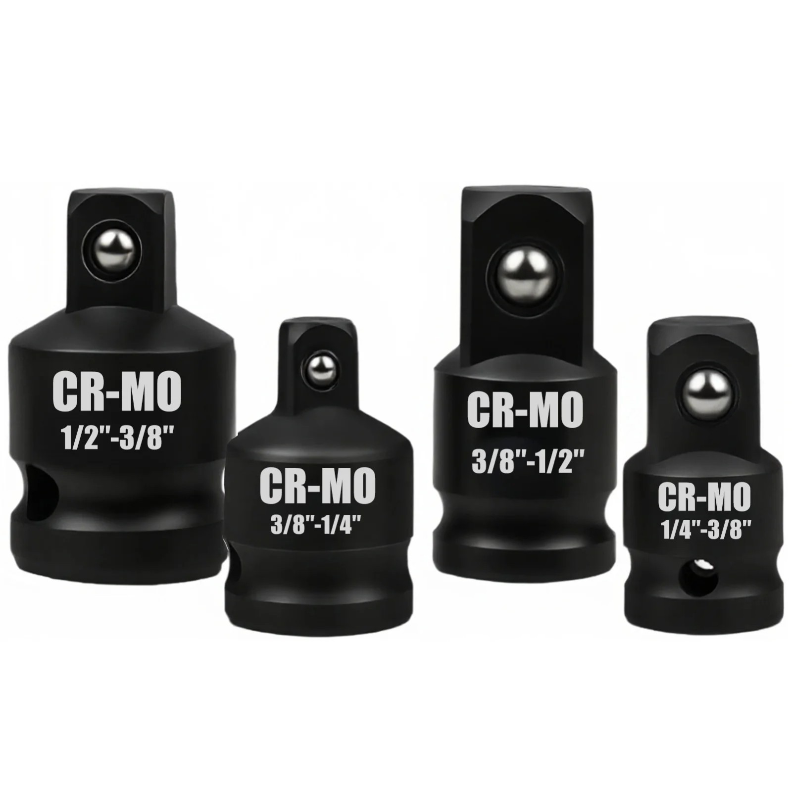 1/2" to 3/8", 3/8" to 1/4", 3/8" to 1/2", 1/4" to 3/8" Impact Adapter 4pc Set Mo