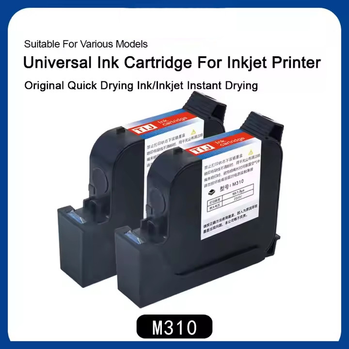 3PCS 42ml Ink Cartridge Black Fast Dry for Handheld Inkjet Coding Machine