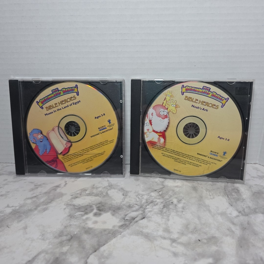 Vintage Brighter Child The Beginners Bible CD-ROM Lot of 2 Discs Only Mac/PC 