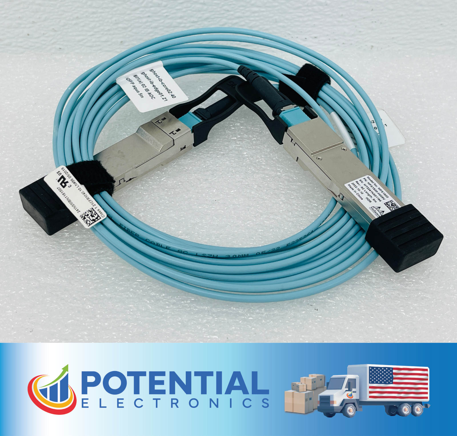 OPEN BOX - Mellanox MFS1S00-H005V NVIDIA Infiniband AOC Cable IB HDR 5m