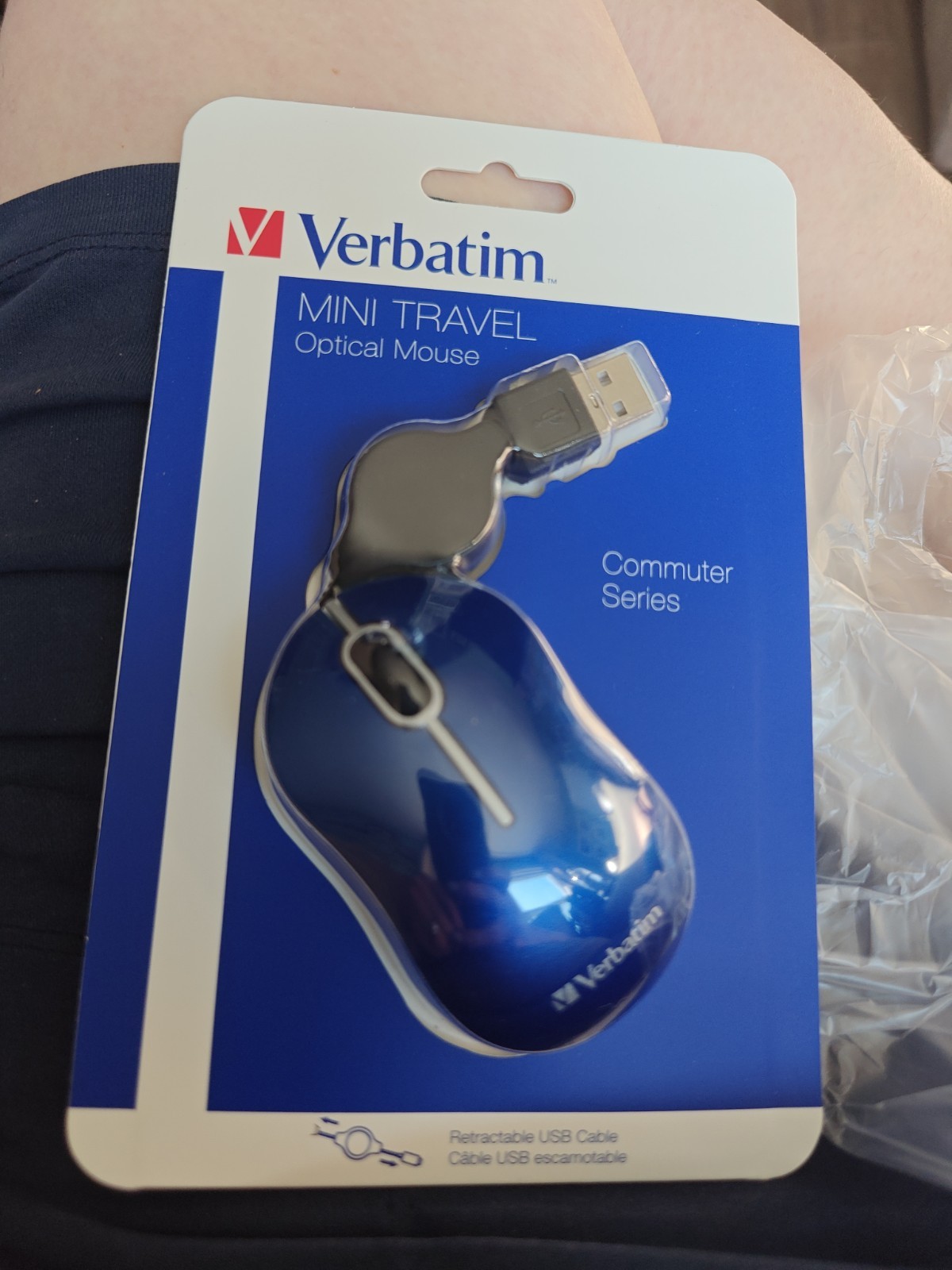 Verbatim Mini Travel Optical Mouse 1000 DPI 3-Button Retractable USB Blue