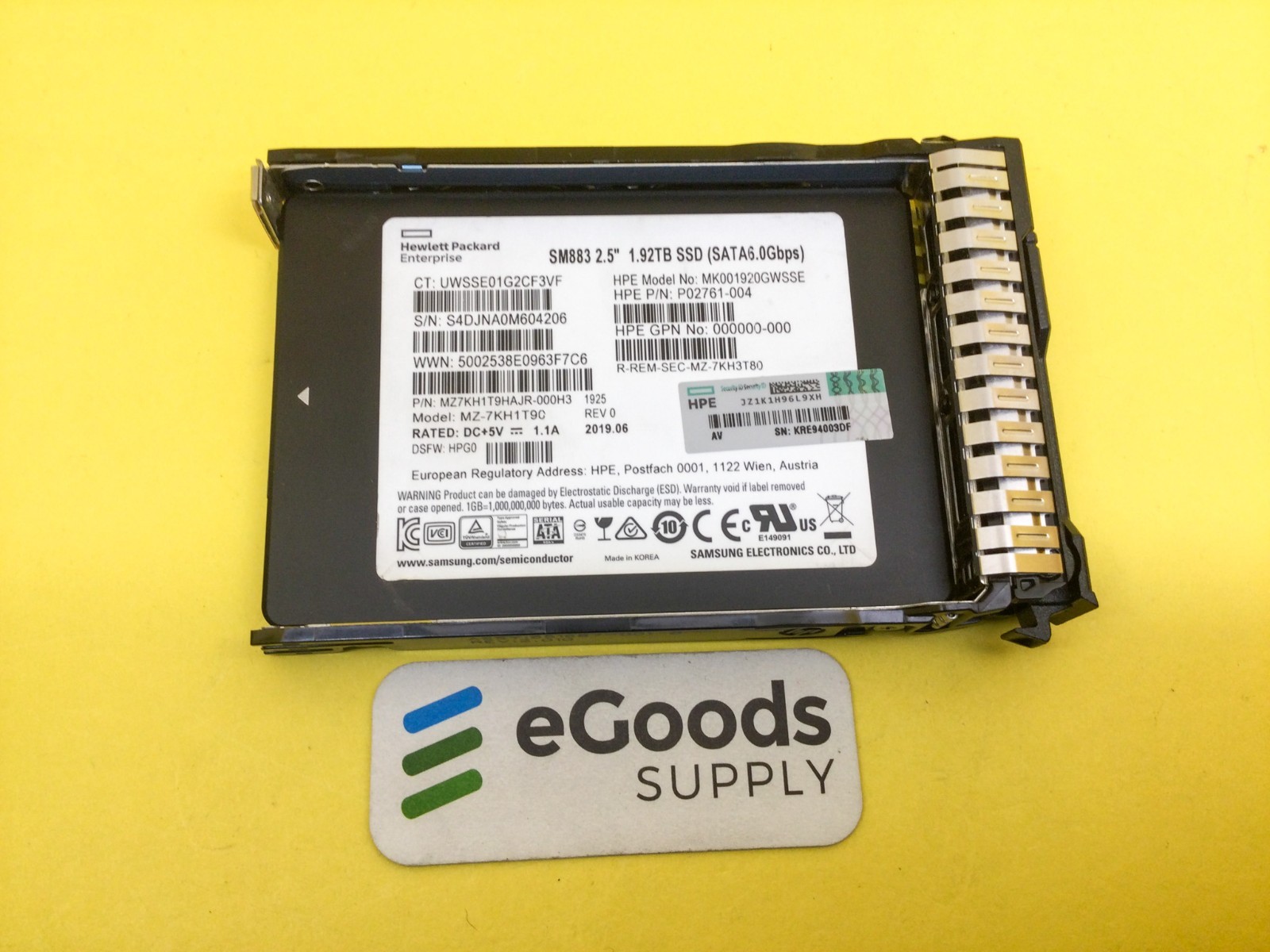 P09722-B21 HPE 1.92TB SATA 6G MIXED USE SFF SC SM883 SSD with Blank Tray