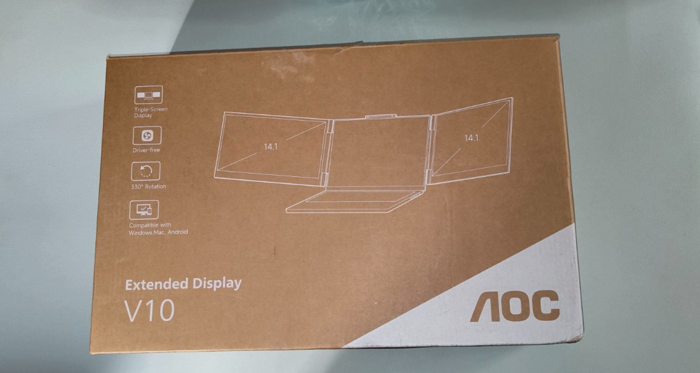 AOC V10 14.1” Dual Laptop Screen Extender Triple Monitor