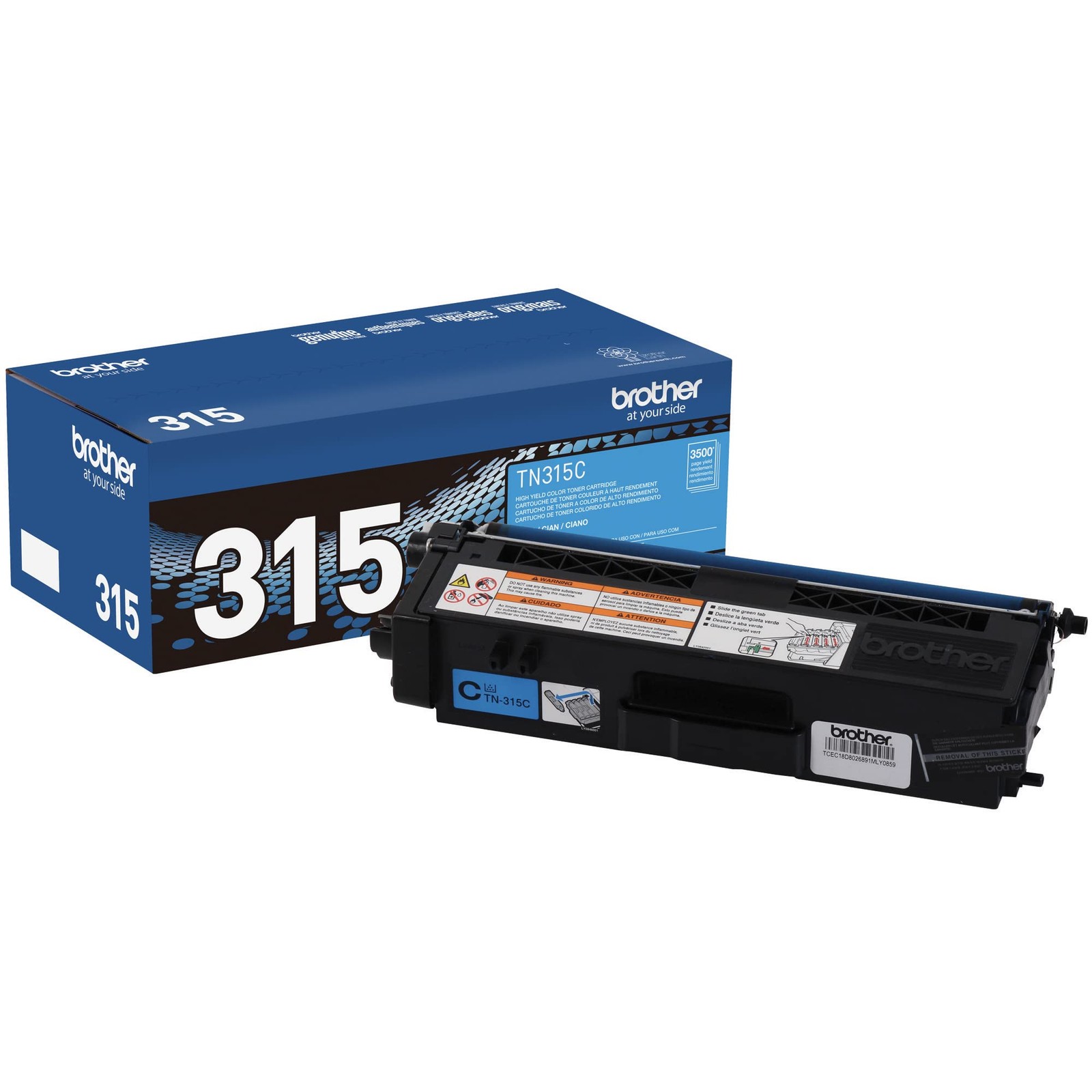 Brother Tn 315C High Yield Cyan Toner Cartridge For Laser Printers 3500 Pages