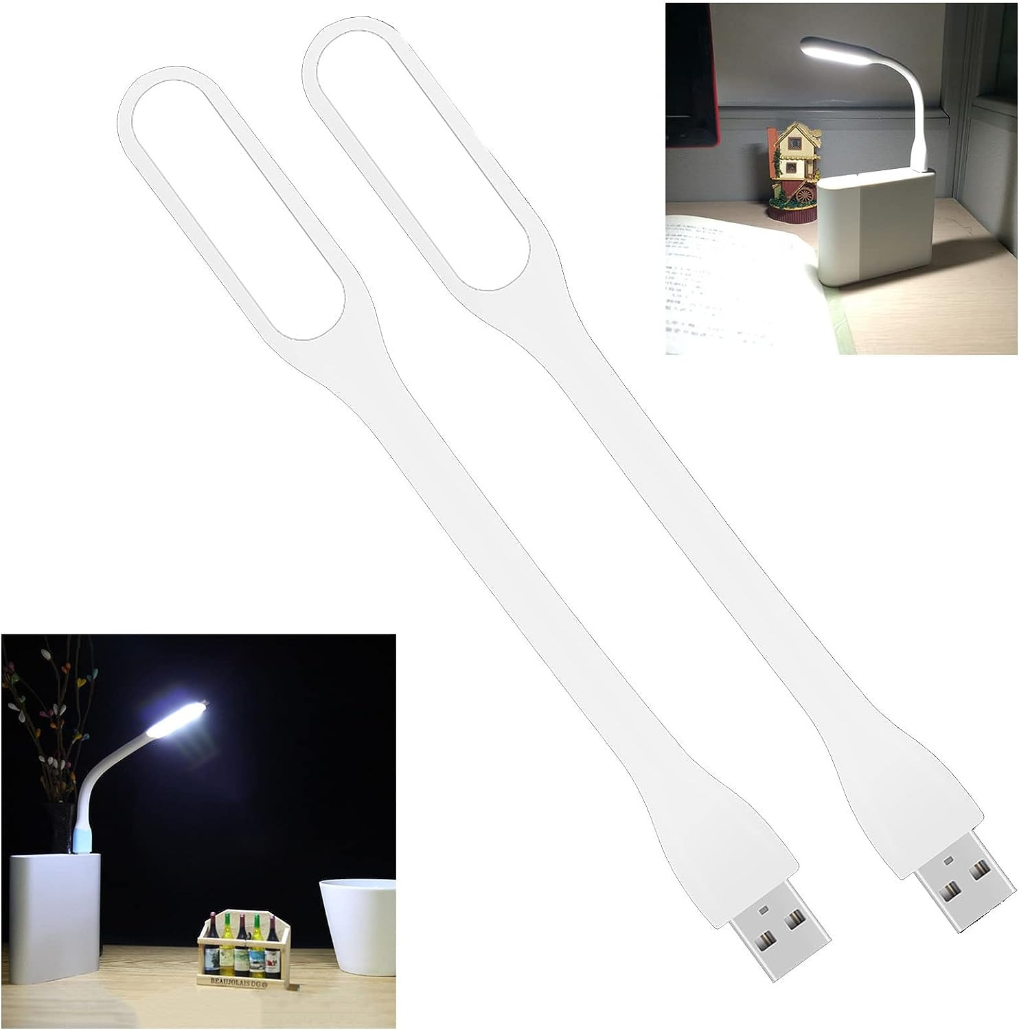 Mini Flexible Light, Portable USB Led Reading Night Lamp for PC Laptop Computer