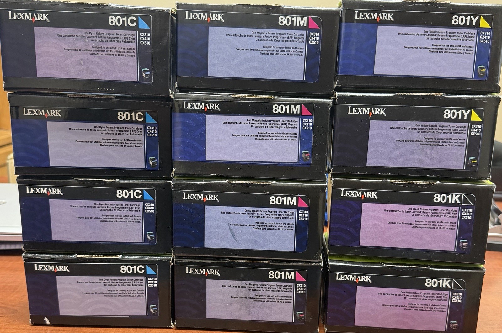 Lexmark 801 Genuine Return Toner Set CMYK 80C10C0 80C10K0 CX310/410/510