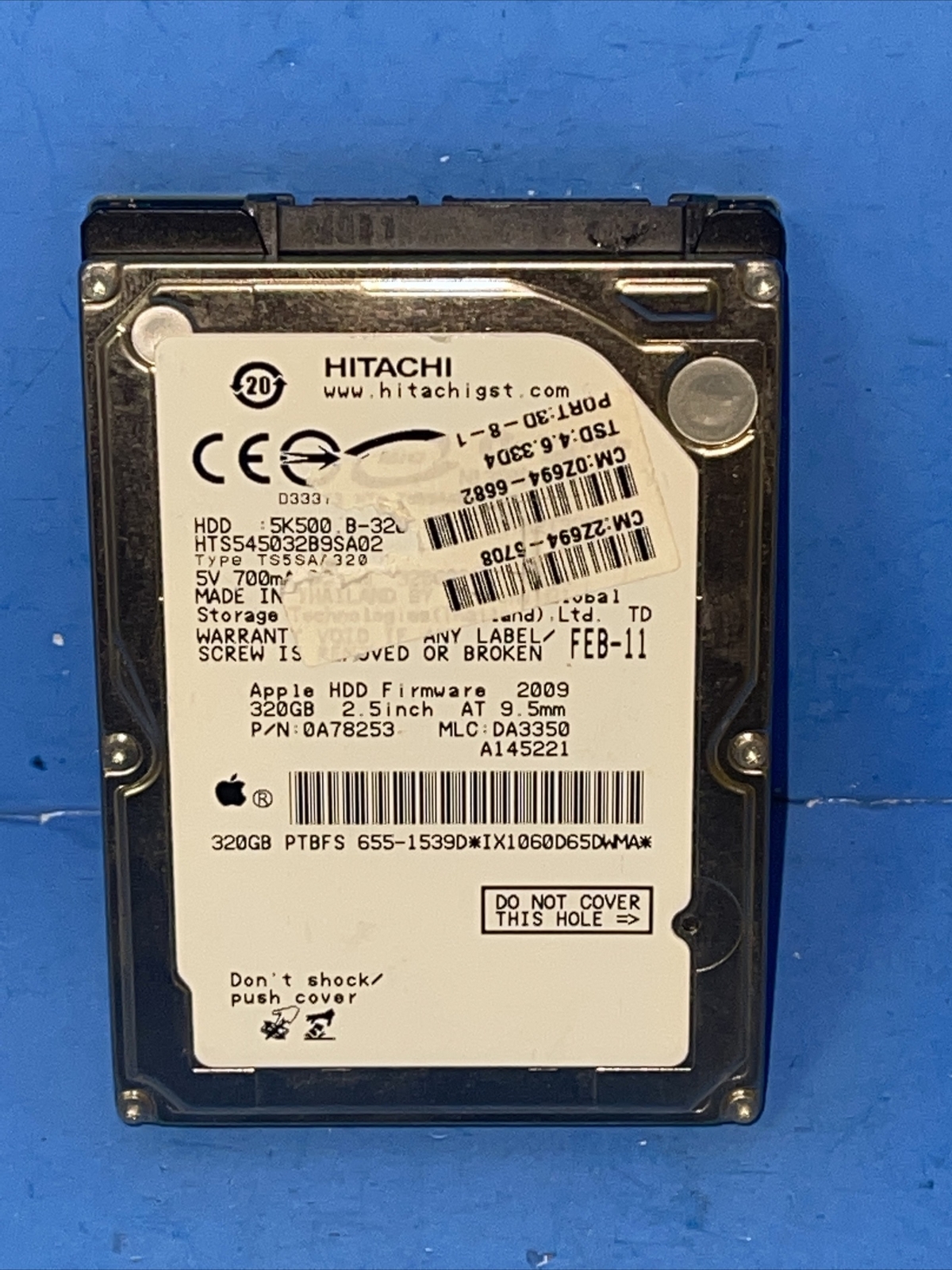 Hitachi 320GB 2.5" SATA Hard Drive - HTS545032B9SA02 APPLE