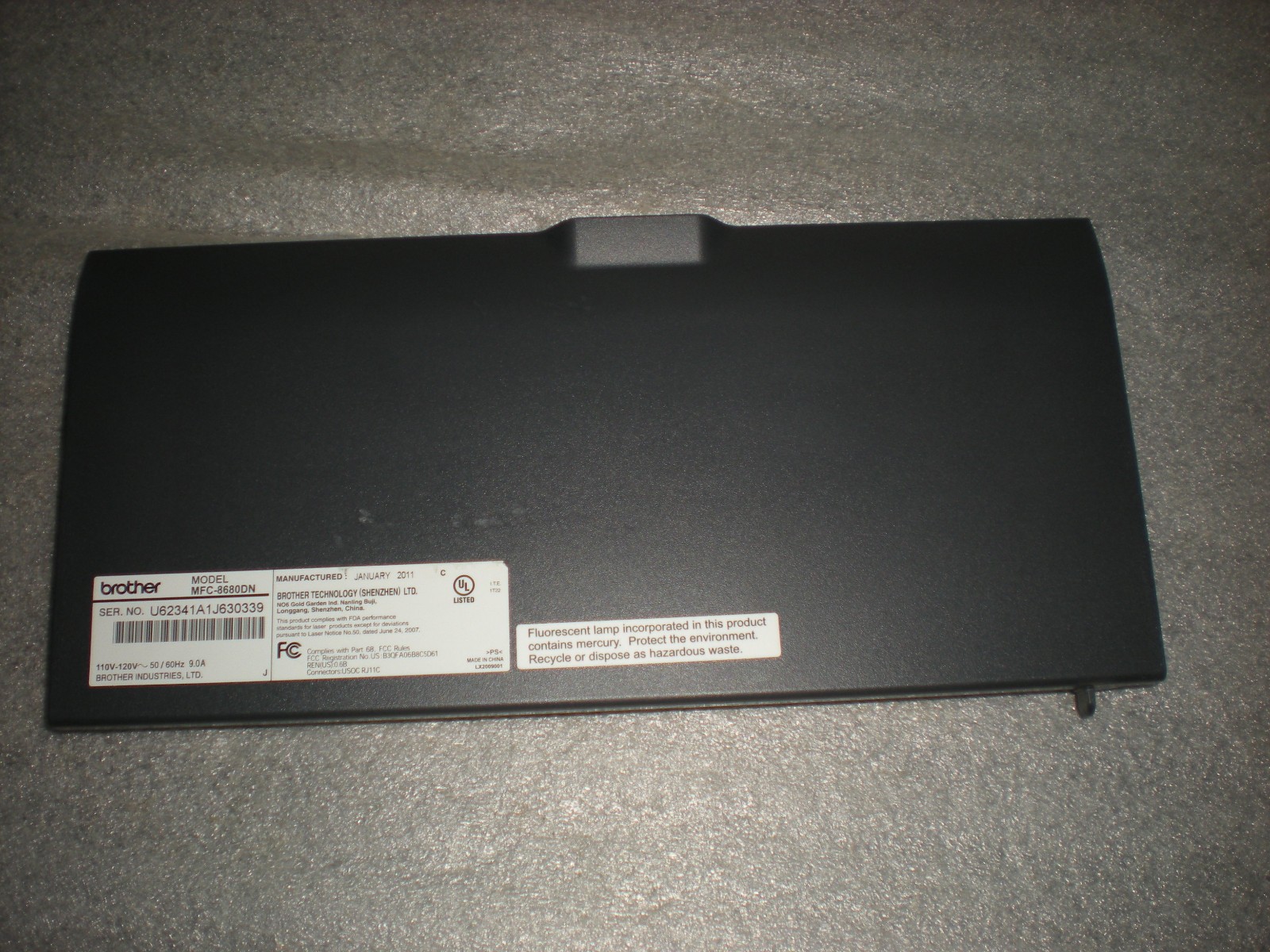 Brother MFC-8680DN All In One Laser Printer REAR BACK CHUTE OUTPUT COVER LU7046