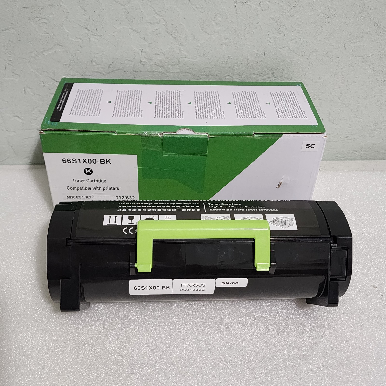 66S1X00 Black Toner Cartridge 31K for Lexmark MS631 MS632 MX632 -NO CHIP-