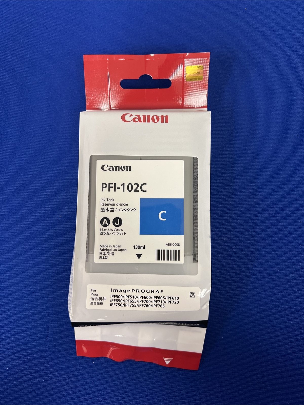 GENUINE CANON PFI-102C Cyan IPF500 IPF600 IPF700 Factory Sealed 2018