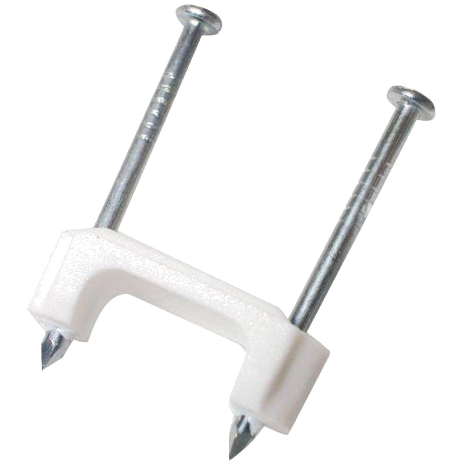 Durable White Plastic Cable Staple, ½ Inch, 2000 Pack