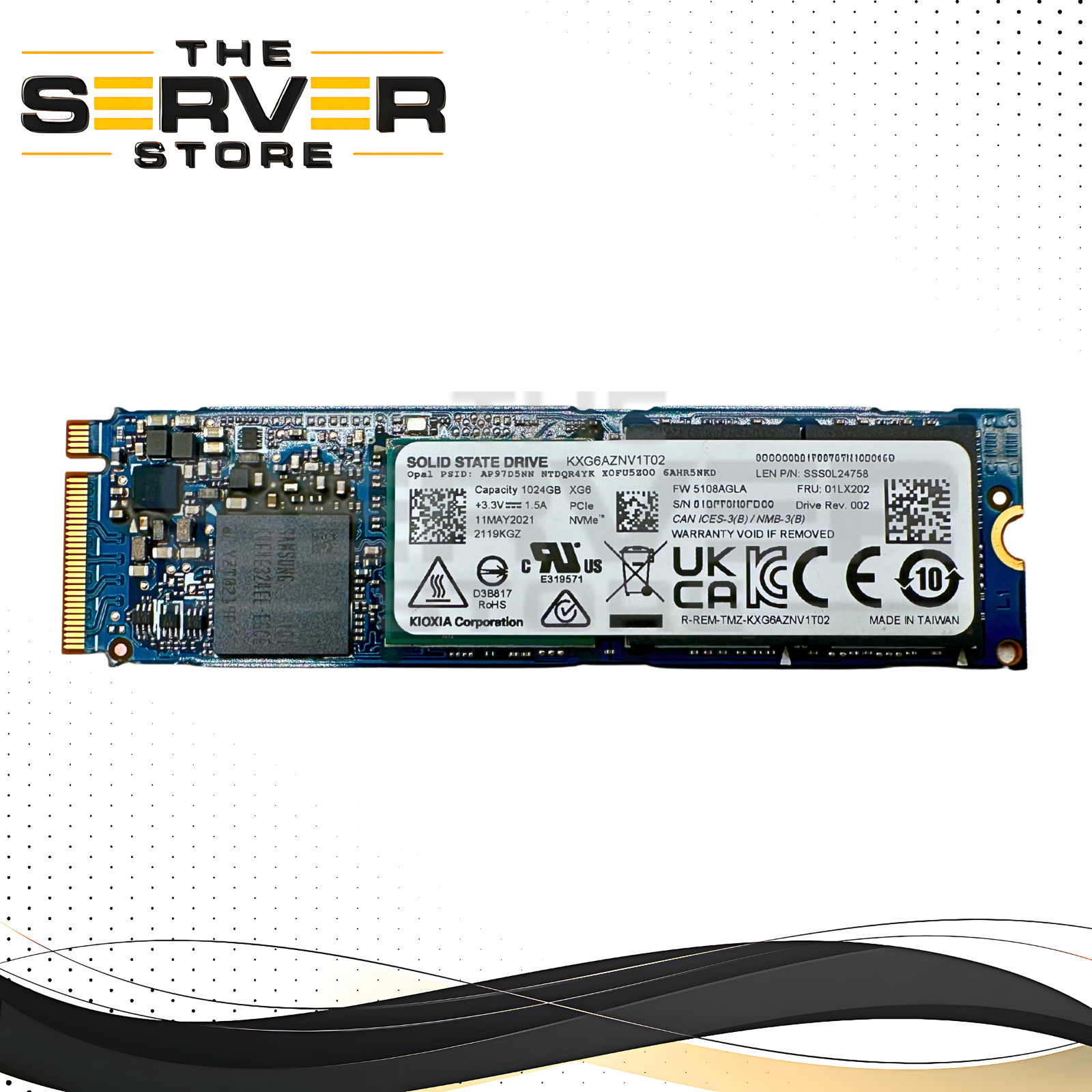 Lenovo 1TB NVMe 2280 M.2 PCIe Gen 3.0 x4 OPAL 2.0 SSD Kioxia XG6 Series 01LX202