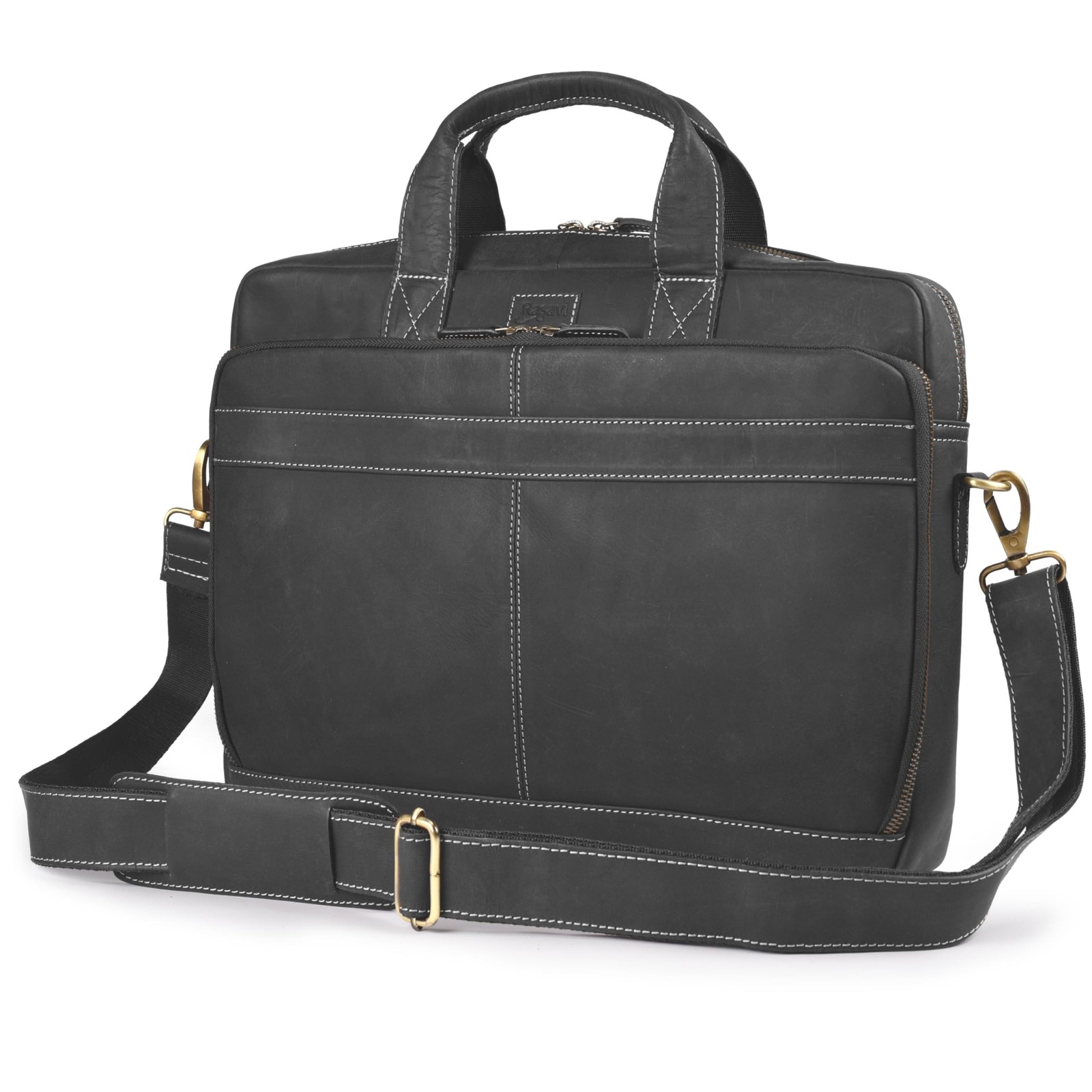 Genuine Leather Messenger Bag for Men– 18 Inch Handcrafted Vintage Laptop Bri...