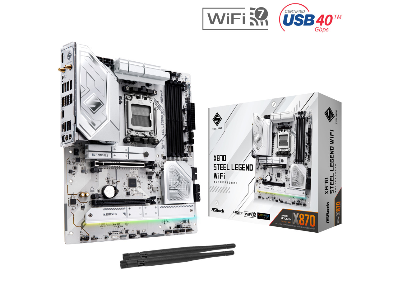ASRock X870 STEEL LEGEND WIFI AM5 AMD X870 ATX Motherboard