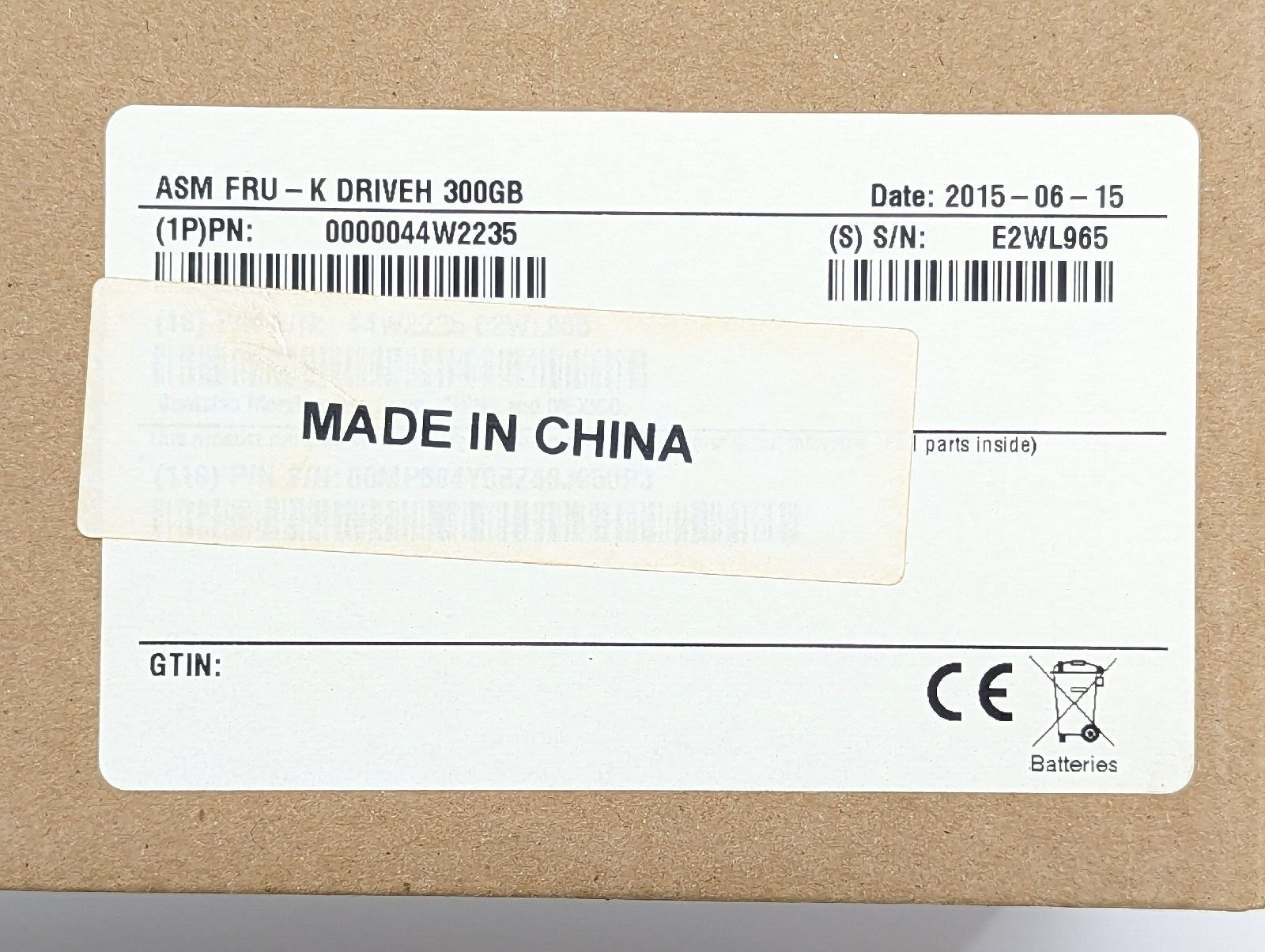 44W2235 44W2234 IBM System X 300GB 15K RPM 6G 3.5" SAS Drive *NEW*