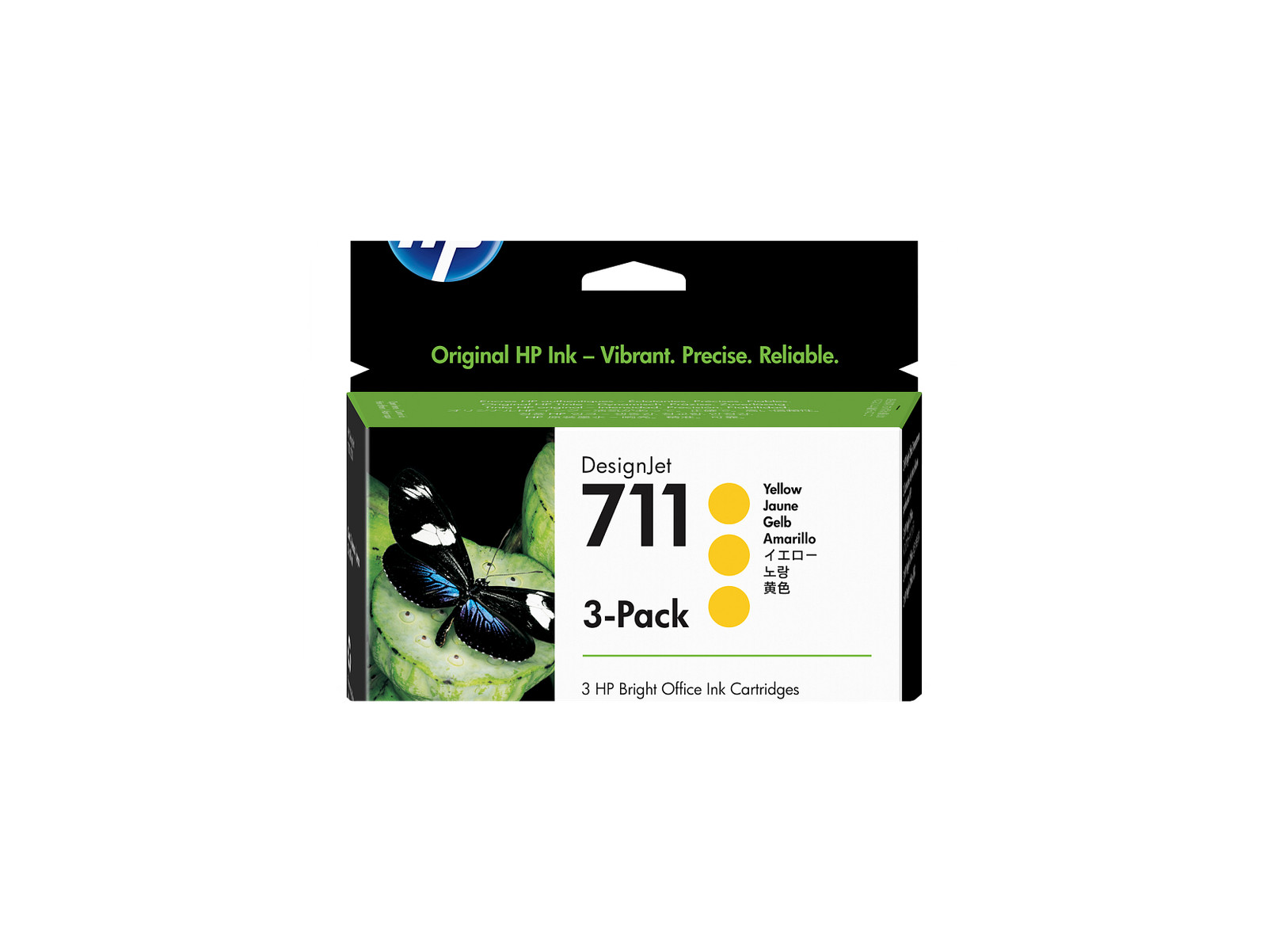 HP 711 3-pack 29-ml Yellow DesignJet Ink Cartridges, CZ136A