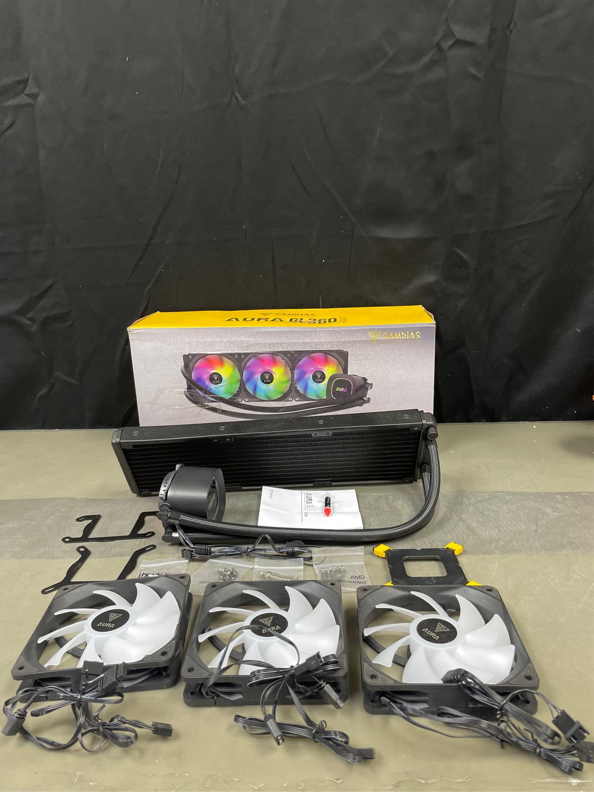 Gamdias AURA GL360 Lite 360mm CPU Liquid Cooler All-In-One with PWM Fans and 5V