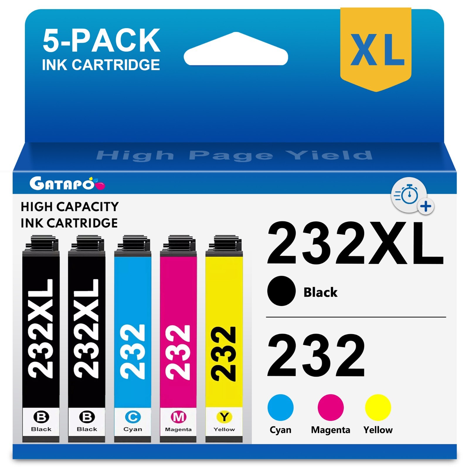 5 Pack T232 232XL Compatible Ink Cartridge for XP 4200 4205 WF2950 2930