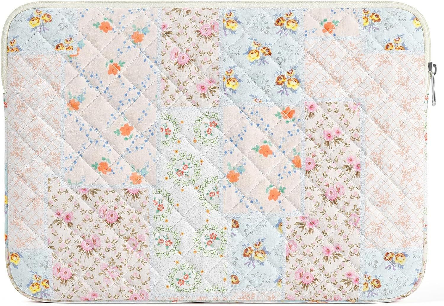 13-14 inch Cotton Quilted Laptop Sleeve for Women, Aesthetic Puffy Laptop Case