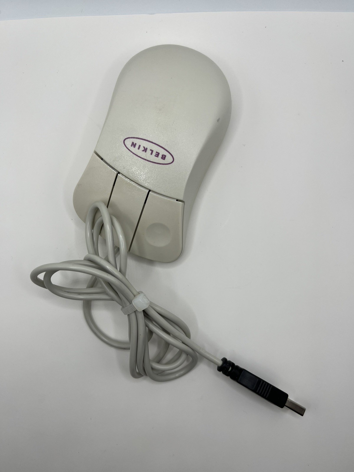 Vintage Belkin White 3-Button Combo Wired PS/2 Mouse F8E201 Working