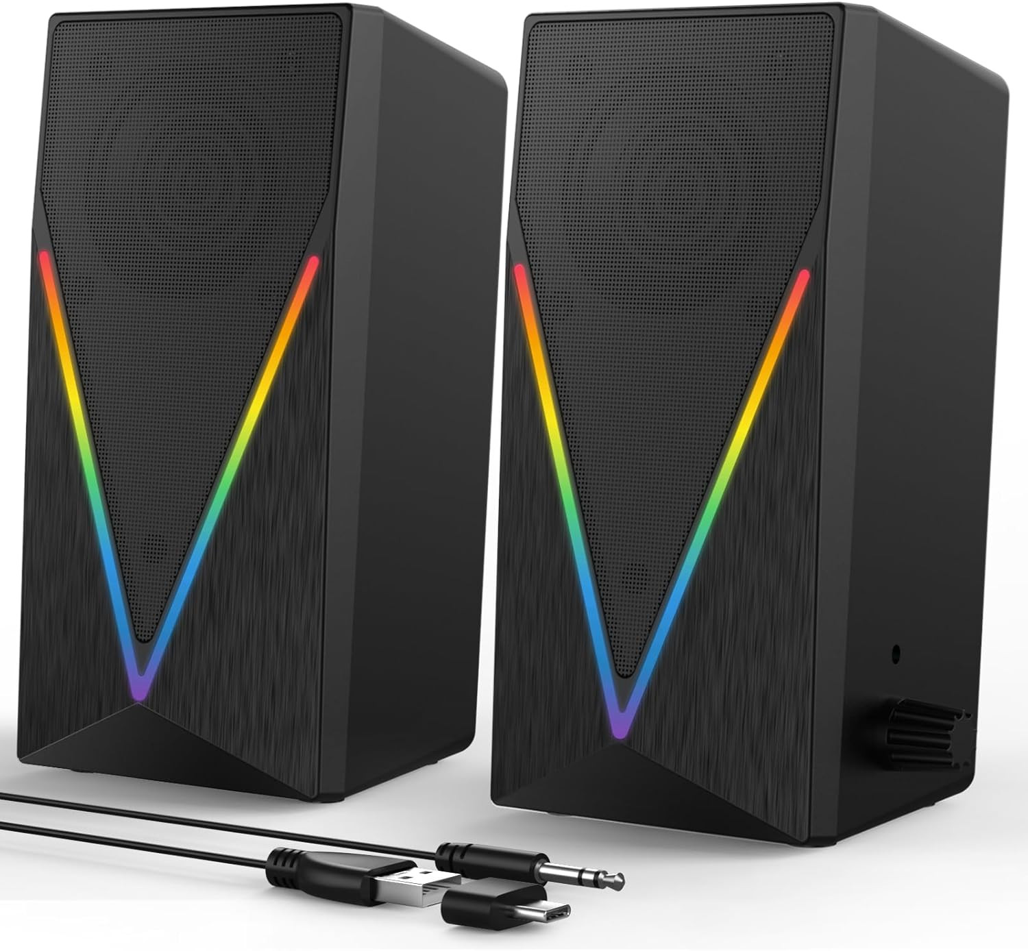 Altavoces para computadora, Altavoces de escritorio con 6 luces RGB de colores