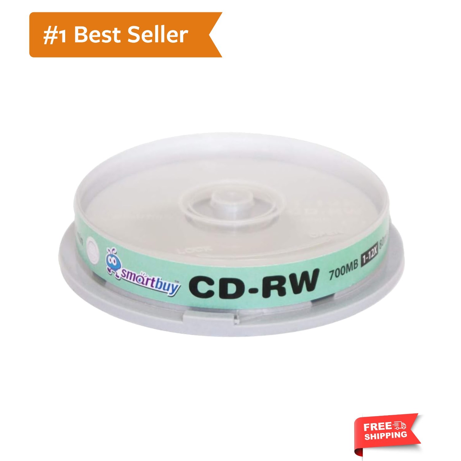 Branded 10 Pack Silver CD-RW 1-12X 700MB/80Min - Quality Rewritable Discs