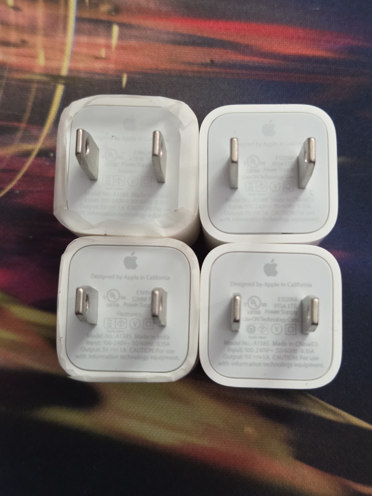 Lot of 4 - OEM Authentic Apple iPhone Cube 5W Wall Charger Adapter