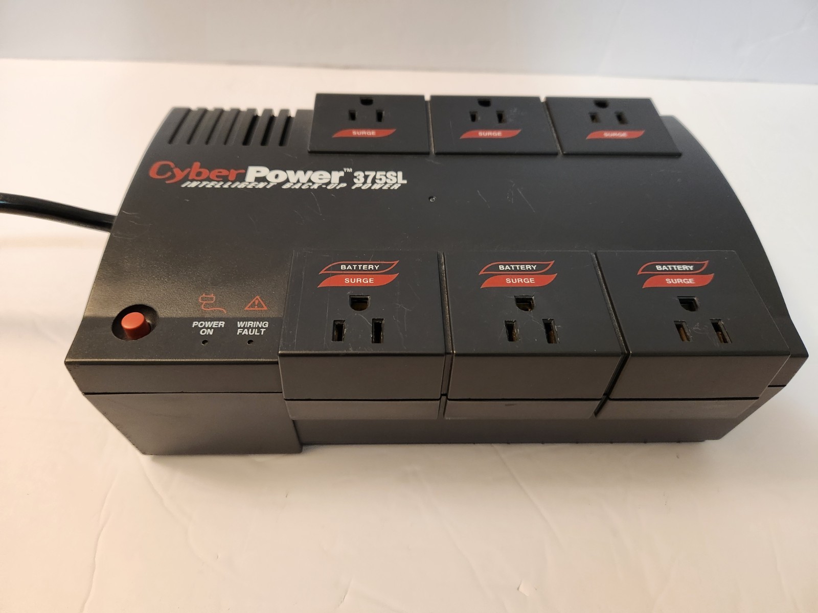 Cyber Power 375SL Emergency UPS Back Up Power 210 Watts Surge Protector