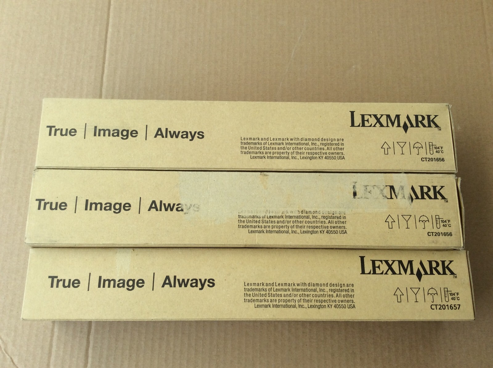 New Lot of 3,Genuine Lexmark High Yield Toner 22Z0008 (2) 22Z0009(1) Black/Cyan