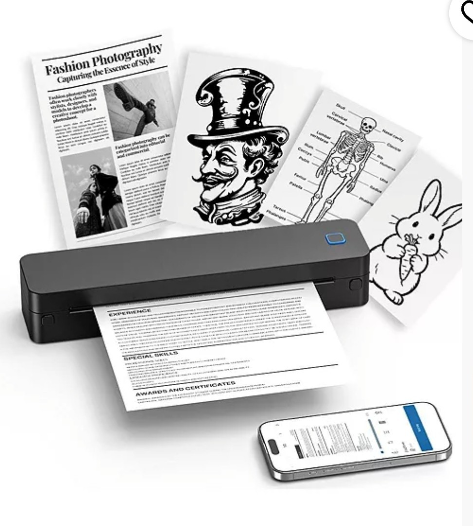 D830 Portable Printer Wireless for Travel - Supports 8.5 x 11 Inch, Thermal