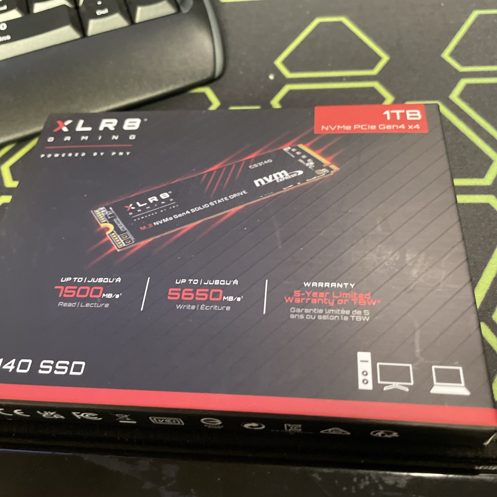 PNY XLR8 CS3140 1TB M.2 NVMe Internal SSD (M280CS3140-1TB-RB)