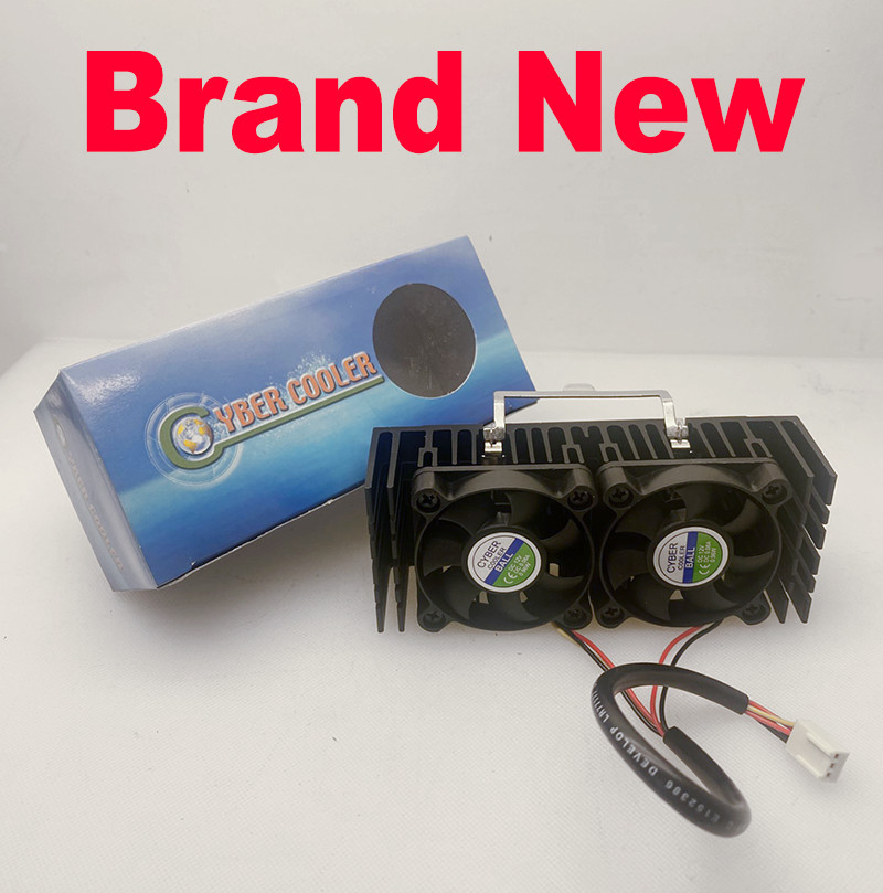 Cyber Cooler Slot 1 Pentium II PII AMD K7 Dual Fan Heatsink 3-Pin Connector
