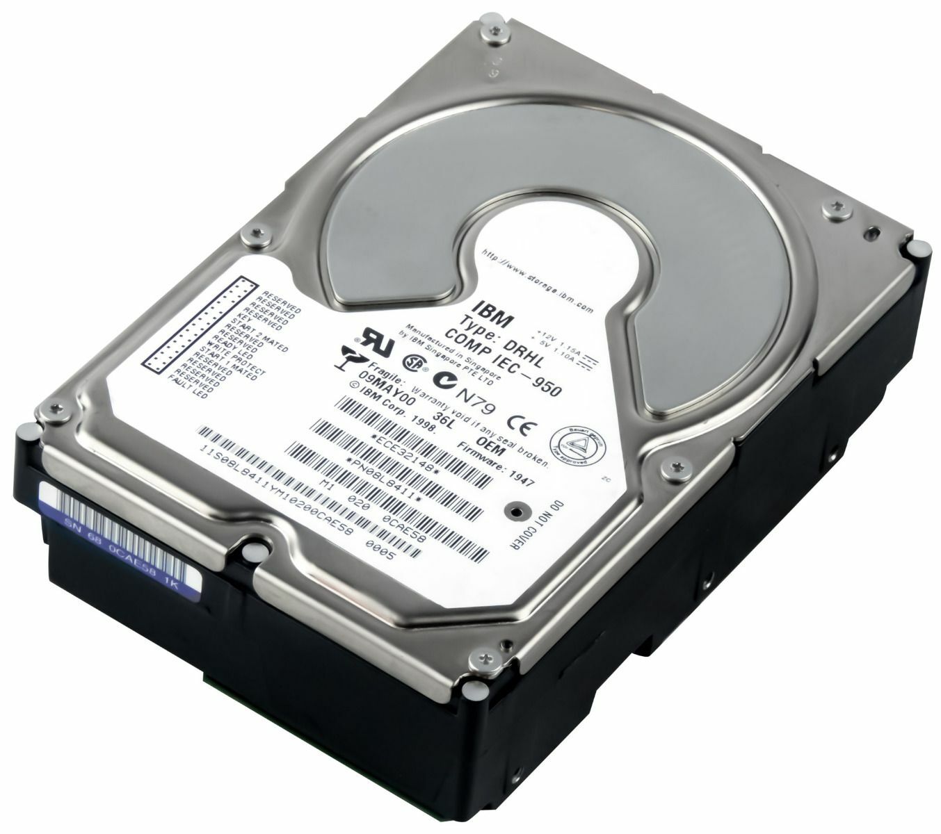 HARD DRIVE IBM UltraStar 36XP 08L8411 36.4GB 7.2K 4MB FC 3.5''