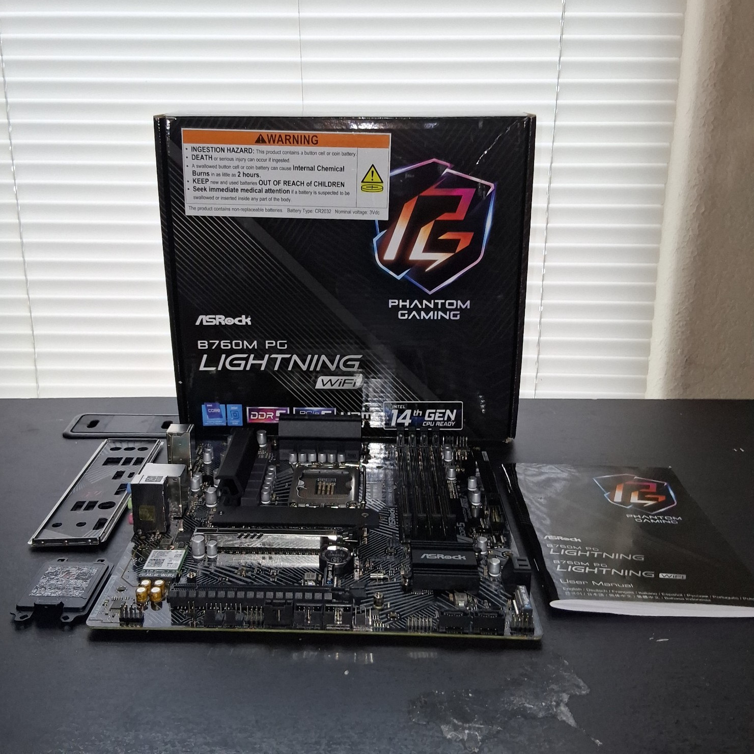 ASRock B760M PG Lightning WiFi LGA 1700 Intel B760 Micro ATX Motherboard DDR5