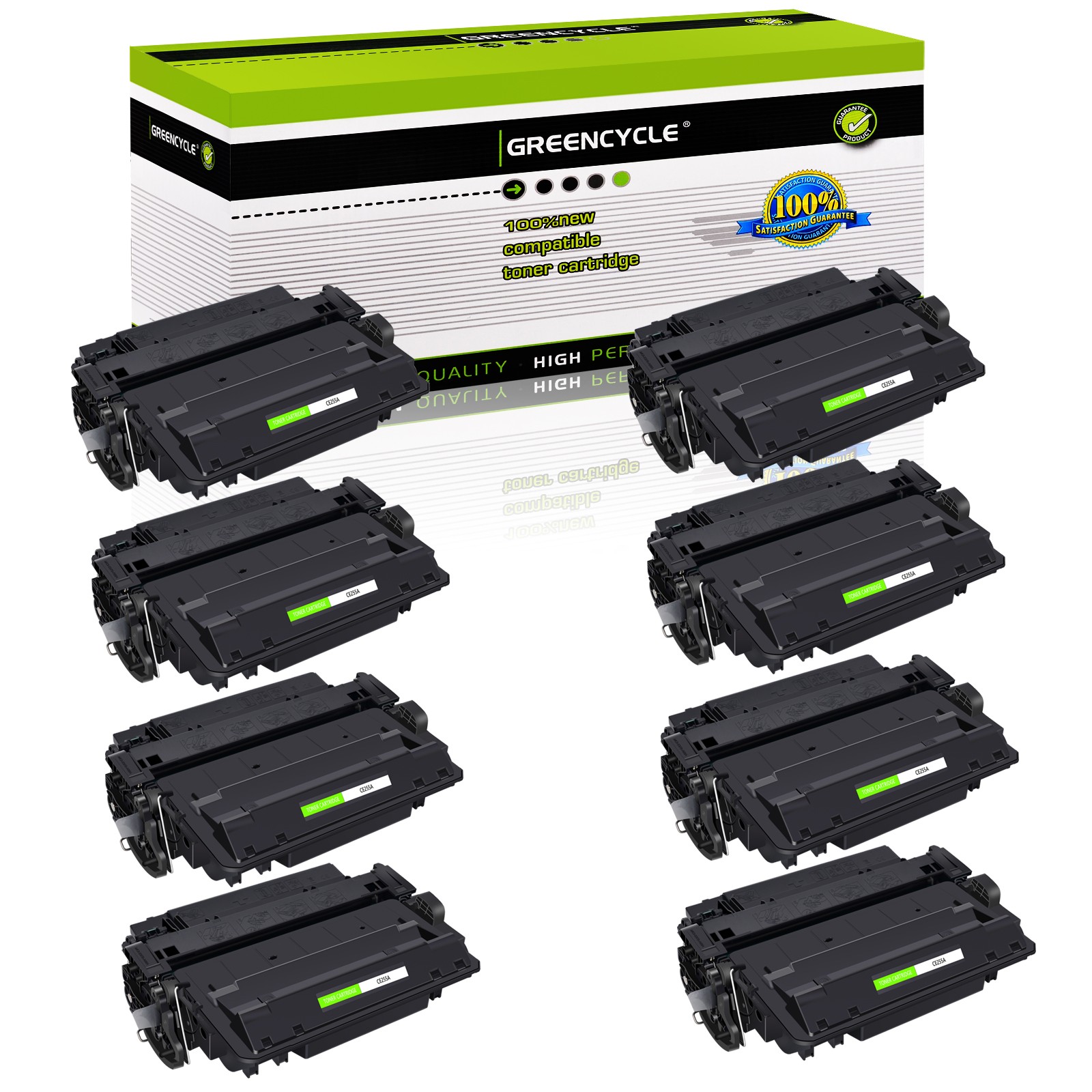 8pk Black CE255A 55A Toner for HP LaserJet 500 MFP  M525F M525dn M525C Printer