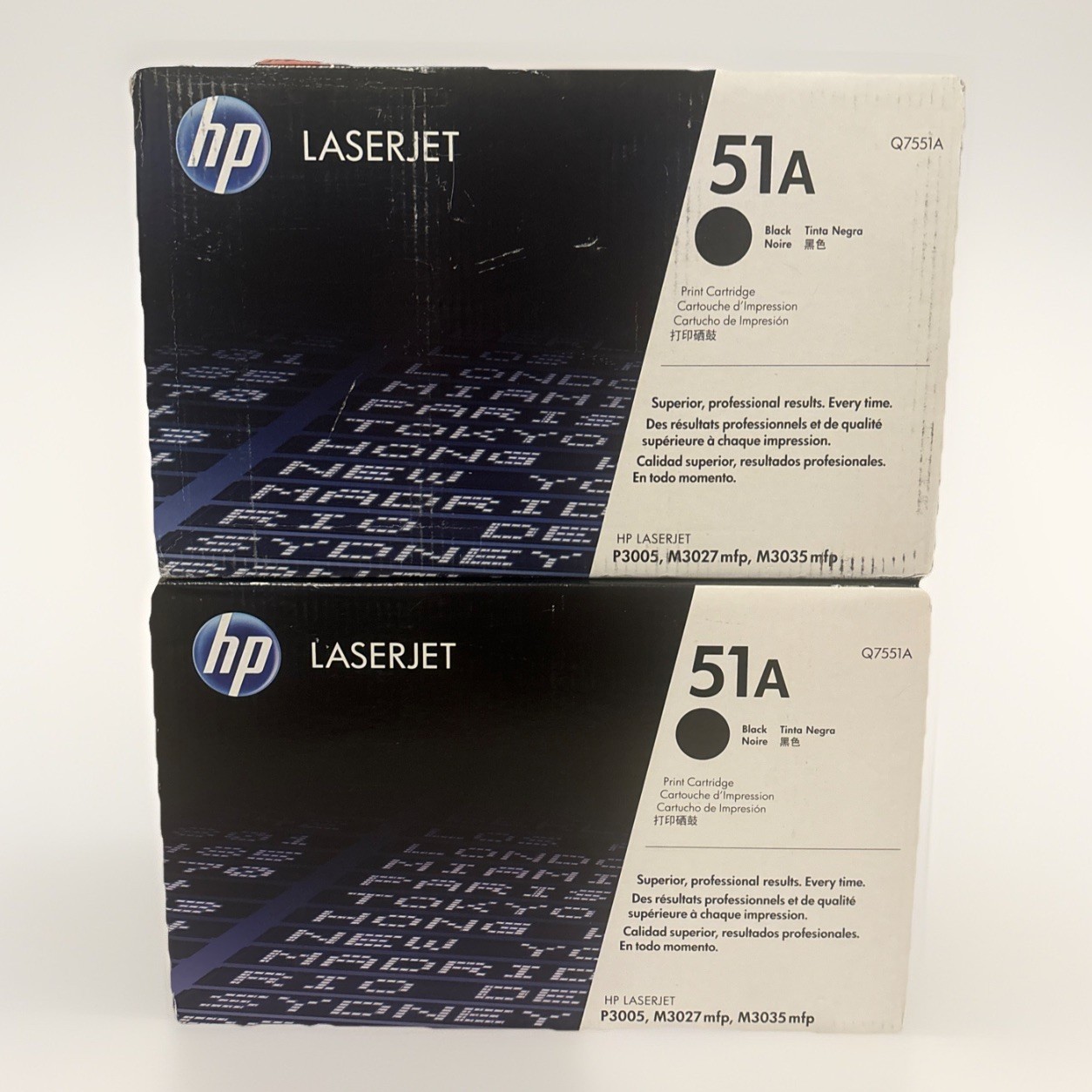 Lot of 2 HP 51A Toner Cartridge Q7551A Black - 