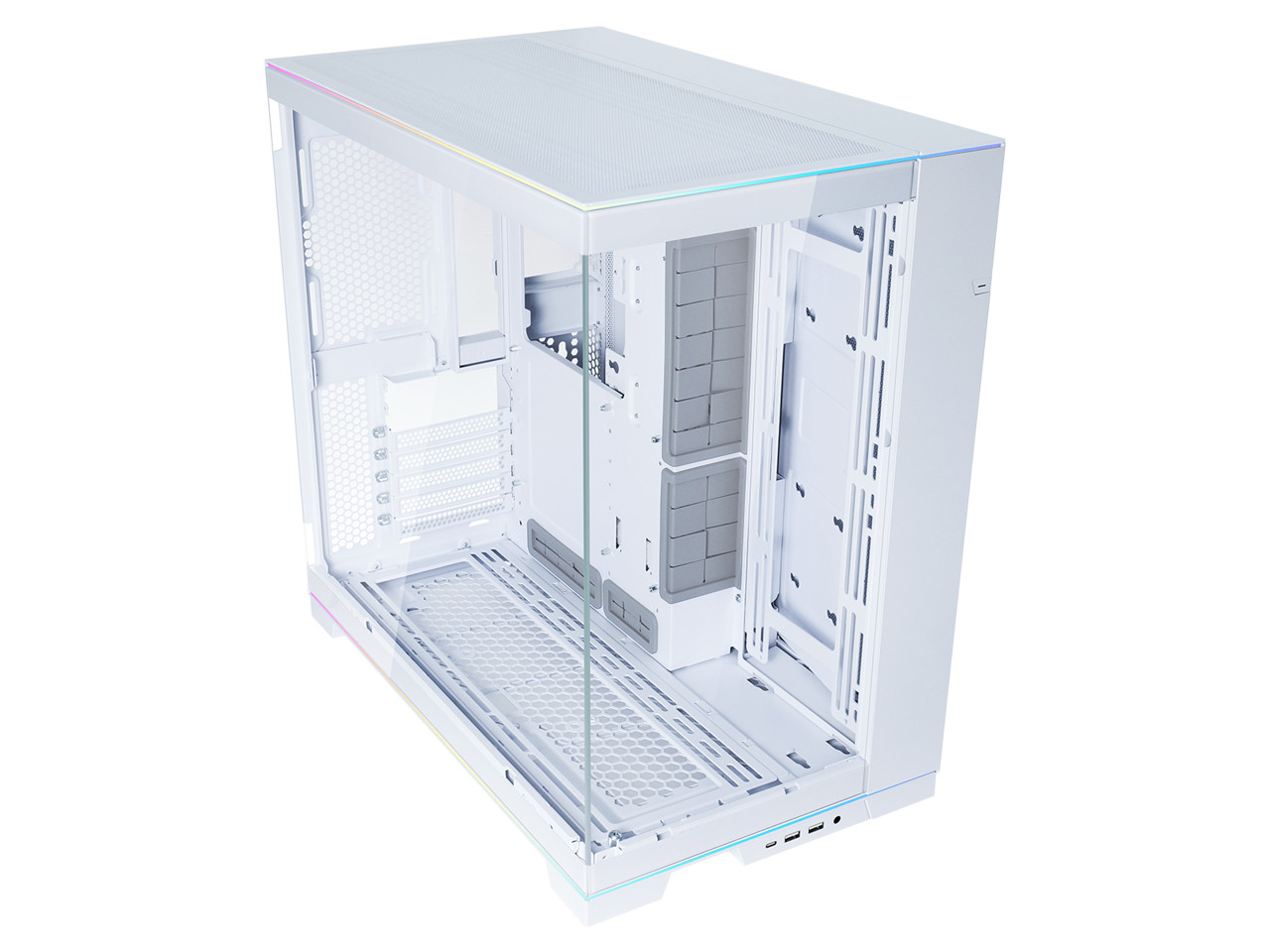 LIAN LI O11 EVO RGB  White Aluminum / Steel / Tempered Glass ATX Mid Tower Compu