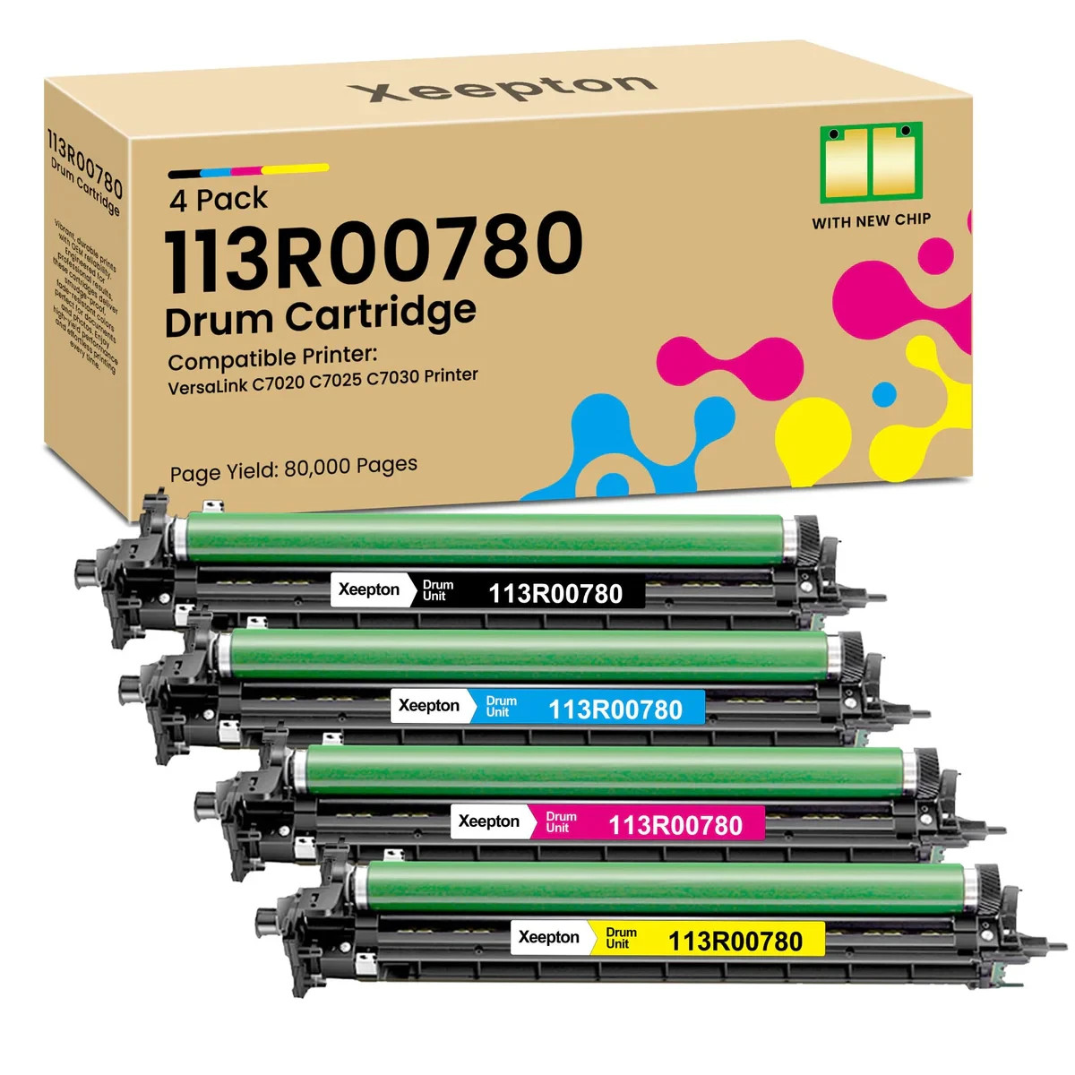 Xeepton 4PK Drum Unit 113R00780 for Xerox VersaLink C7020 C7025 C7030