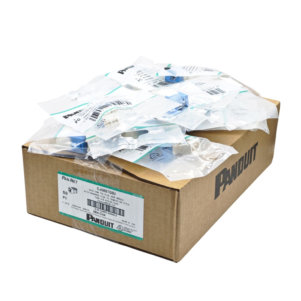 50X CJ688TGBU Giga TX For Panduit Cat6 MiniCom UTP RJ45 Network Jack Module Blue