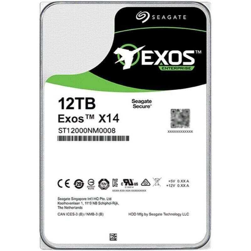 FOR Seagate Exos X14 12TB 7200 RPM SATA 6Gb/s 256MB 3.5" HDD ST12000NM0008 NEW