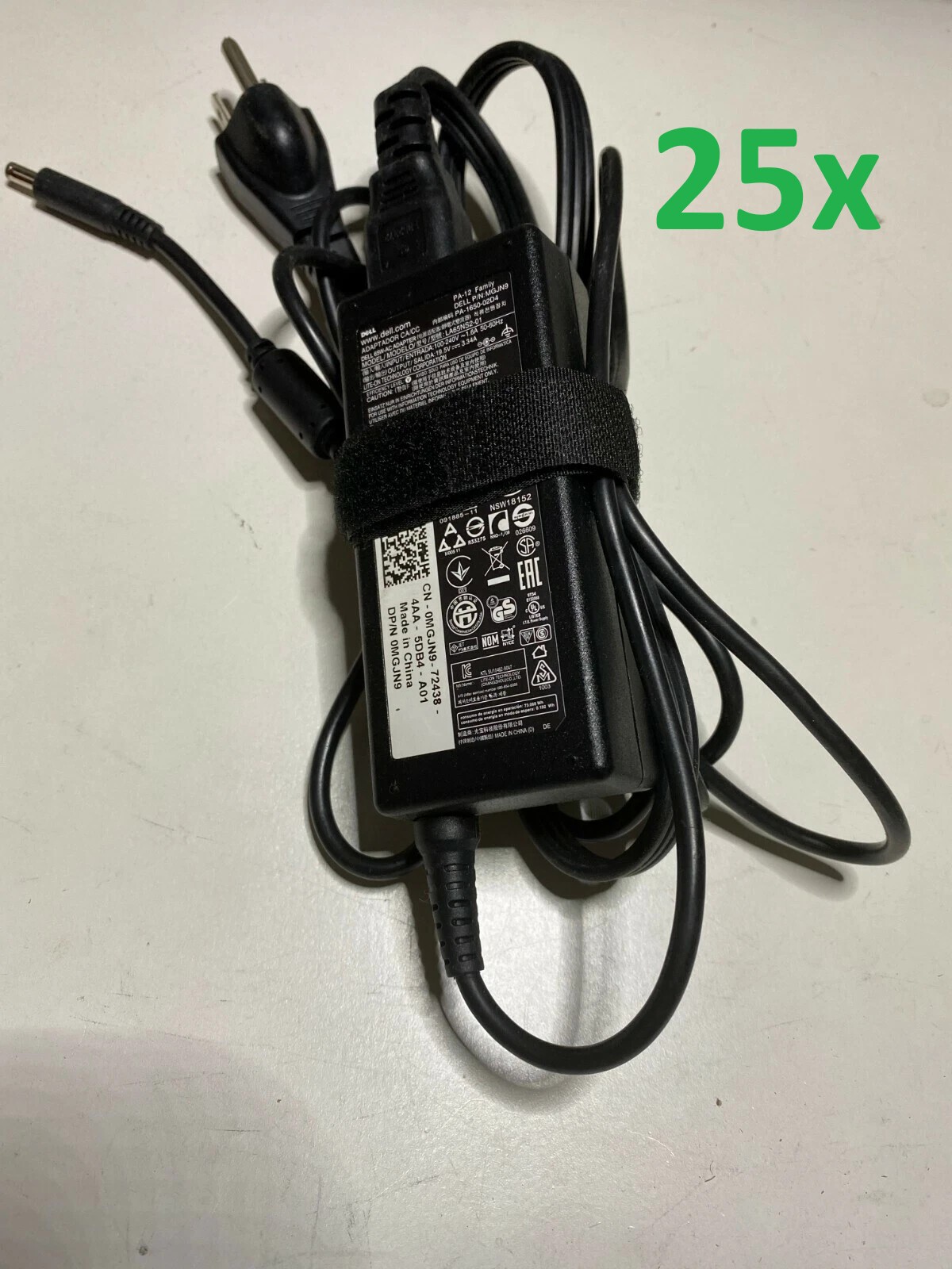 25x Genuine DELL 19.5V 3.34A 65W AC Adapter Charger G6J41 43NY4 GG2WG SMALL