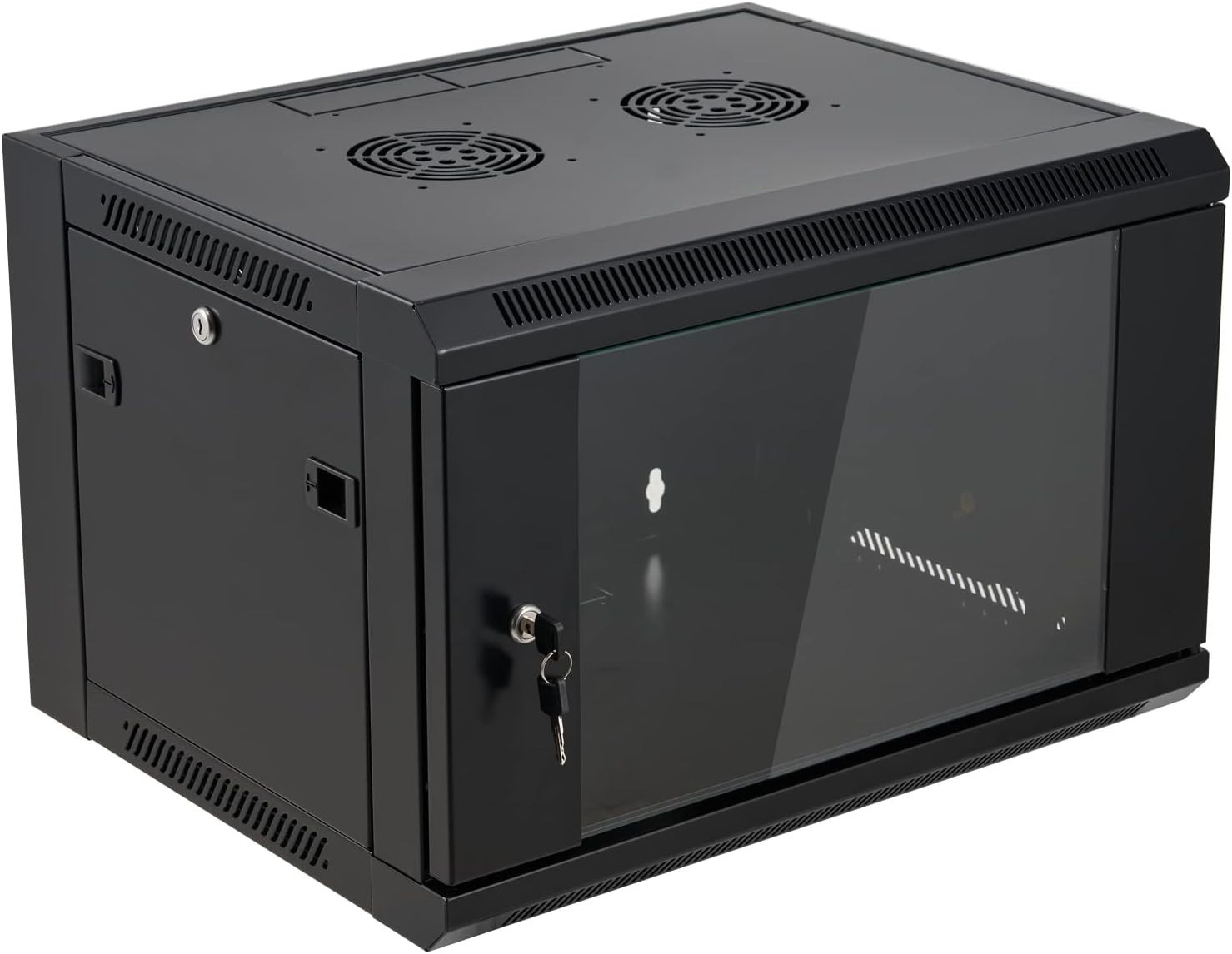 6U Wall Mount Server Cabinet Network Rack Enclosure Locking Glass Door by Tedget