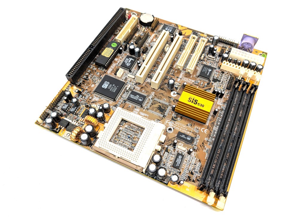 Untested PC100 SiS530 VER 5.0 Mainboard Socket 7 Motherboard Retro 5595