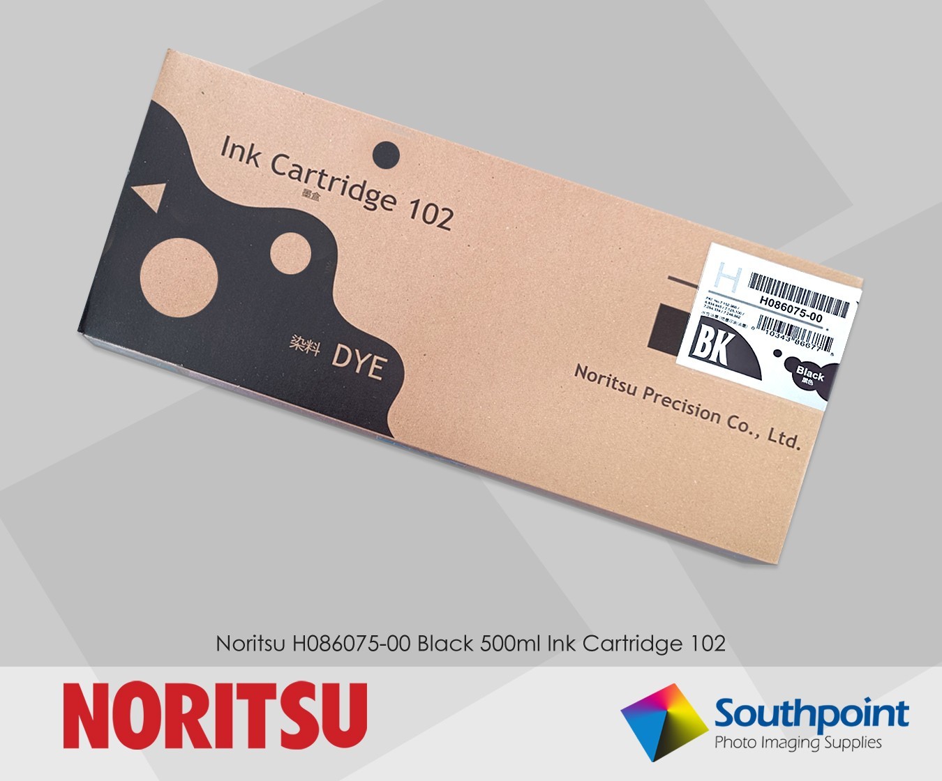 Noritsu H086075-00 black ink 500ml for Noritsu D701, D703 & D1005 printers