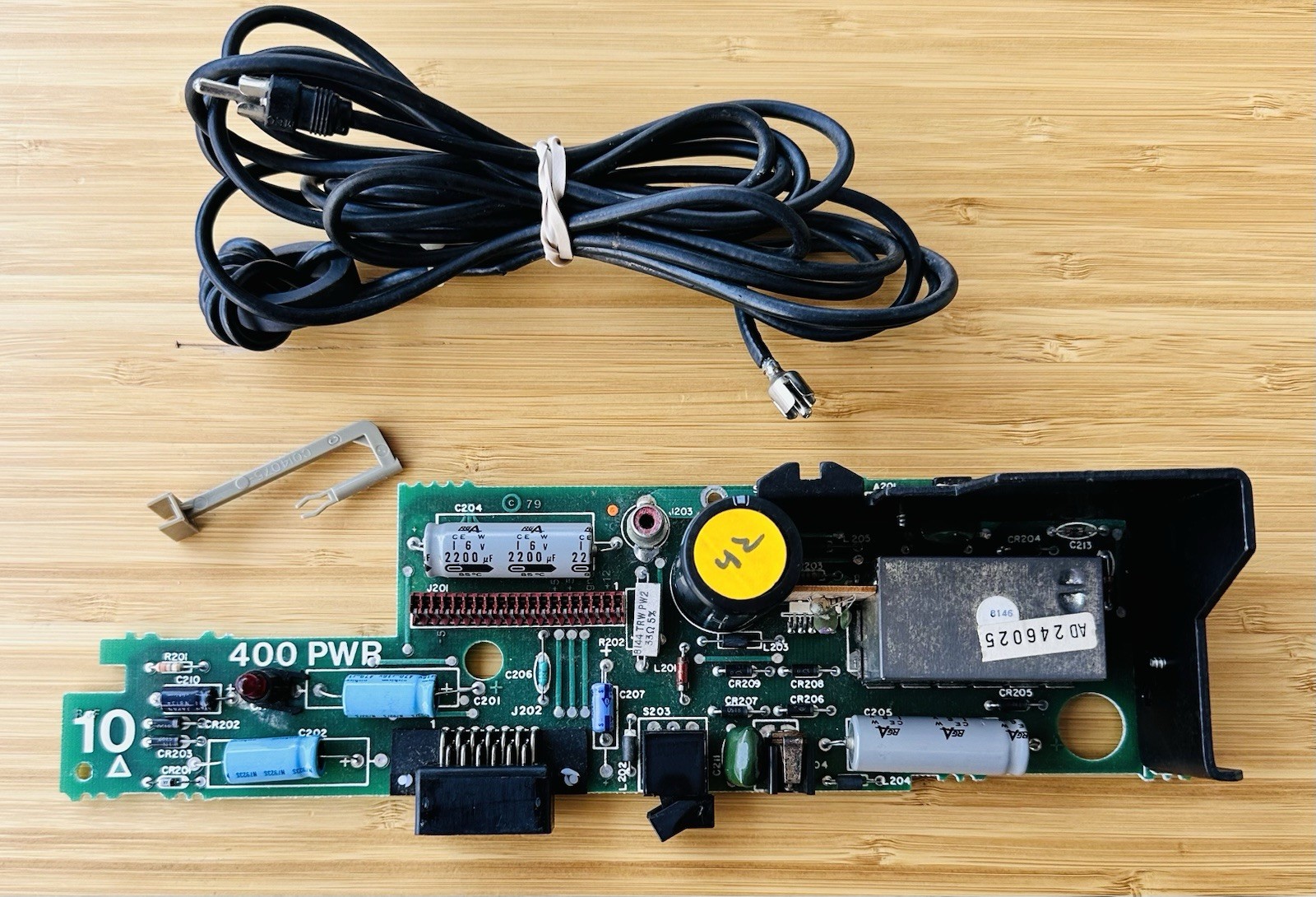 Vintage Atari 400 Power Sideboard PCB w/ RF Cable & Interlock - C014059 - Rev B