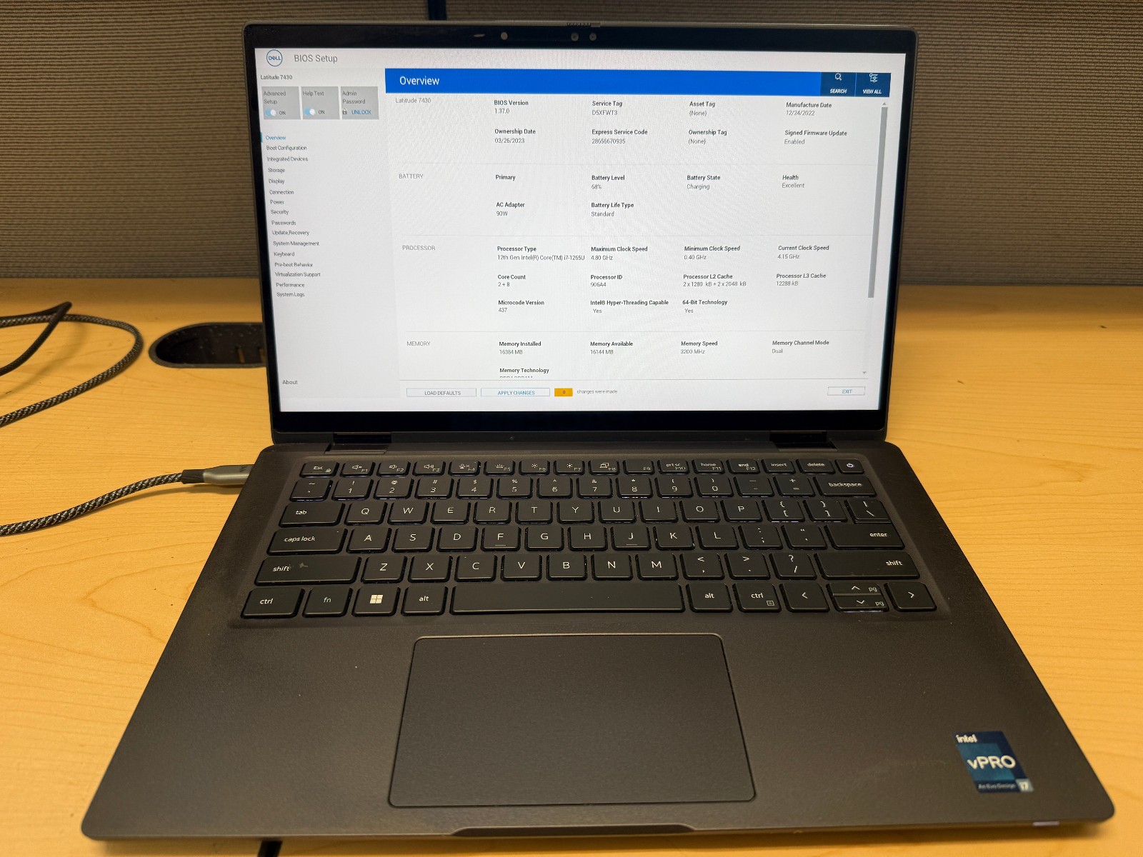 Touch Dell Latitude 7430 Laptop i7-1265U 16GB RAM NO SSD