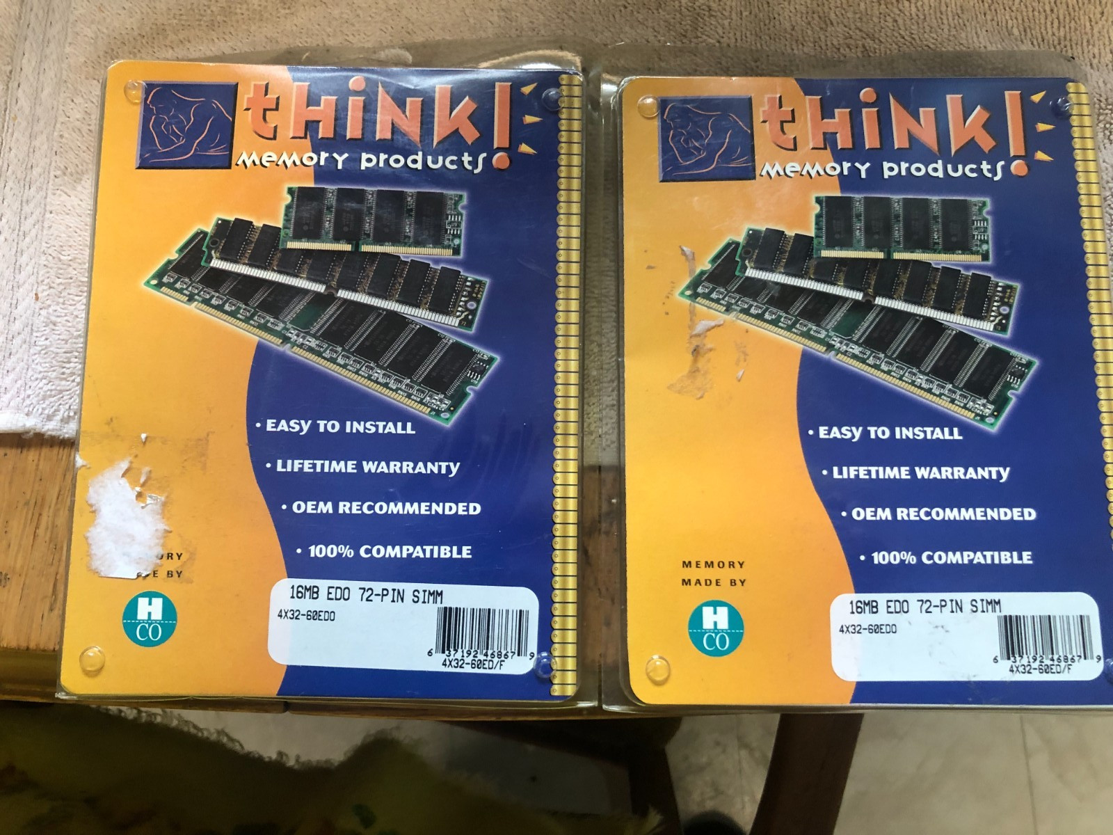 2x 16MB EDO 72 Pin SMM New old stock