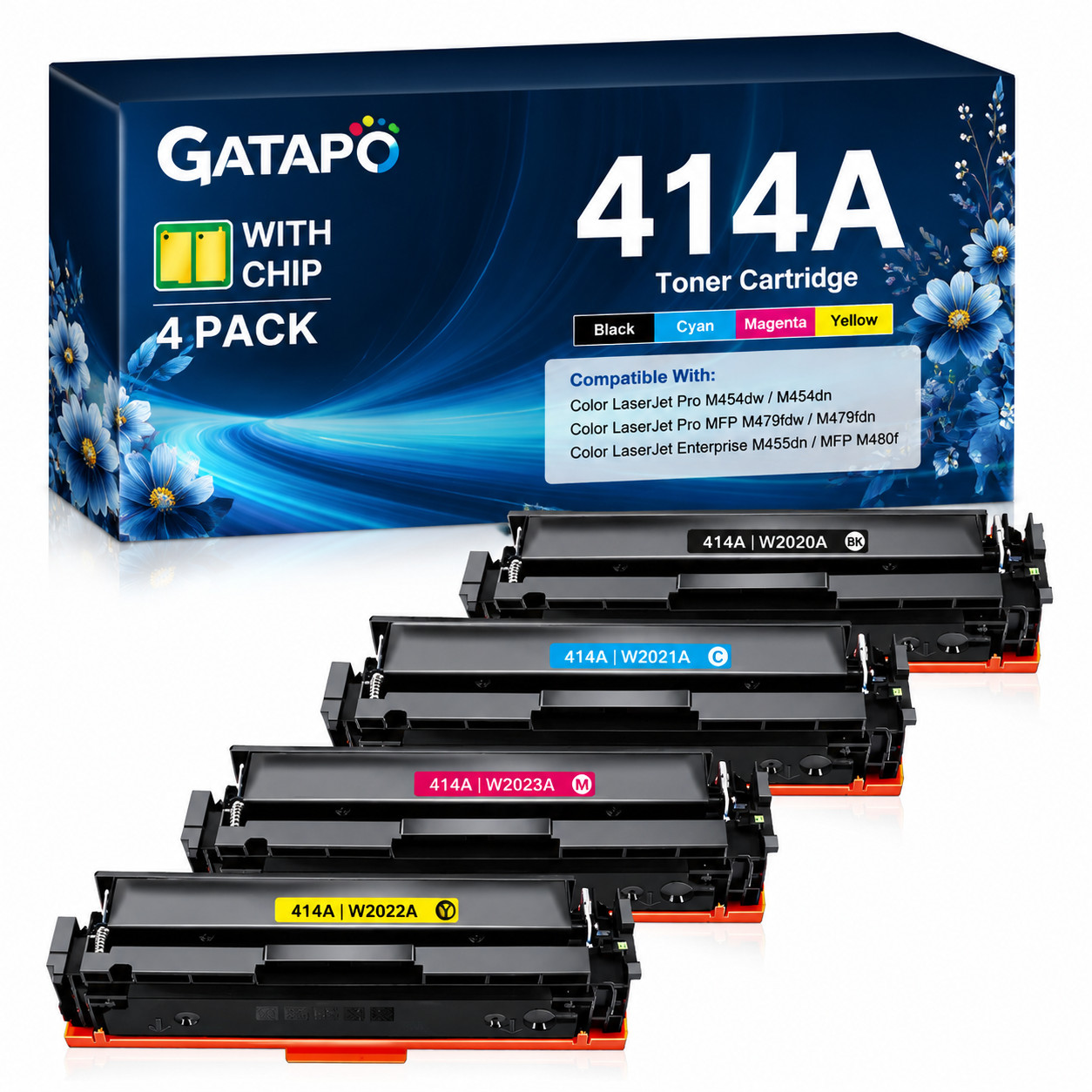 4pk W2020A Toner Cartridges compatible for HP 414A Laserjet MFP M480f M454dw