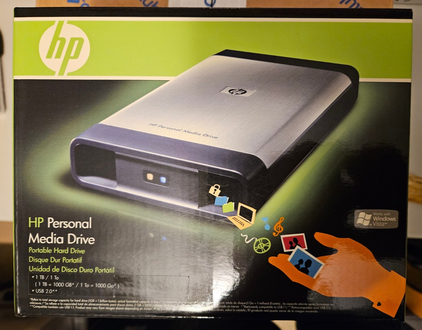 HP KT315AA Personal Media Drive 1TB USB 2.0 hd10000s NEW FACTORY SEALED
