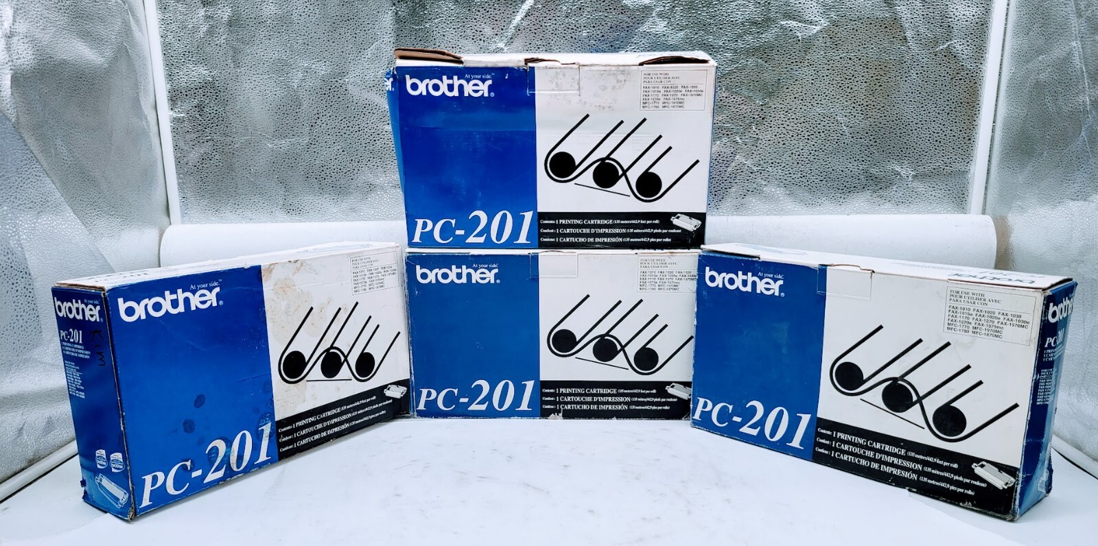 Lot of 4 Brother PC-201 Toner Cartridge Black
